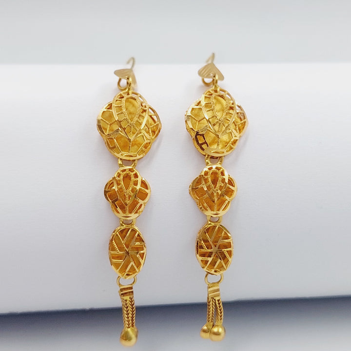 21K Gold Kuwaiti Earrings by Saeed Jewelry - Image 5