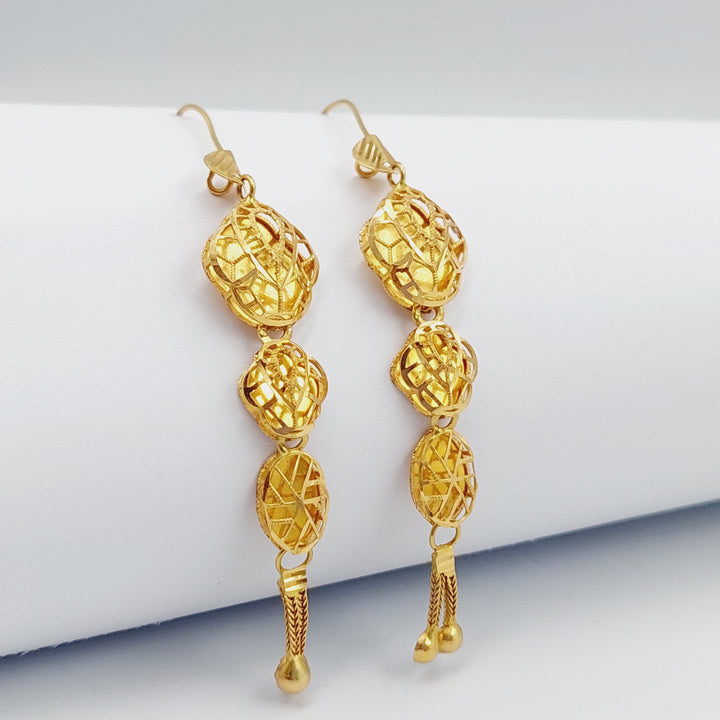 21K Gold Kuwaiti Earrings by Saeed Jewelry - Image 1