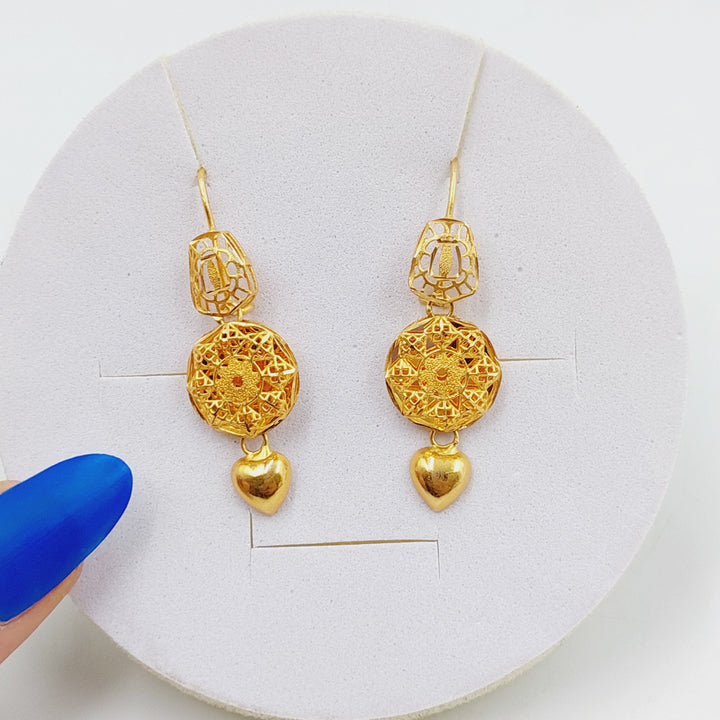 21K Gold Kuwaiti Earrings by Saeed Jewelry - Image 3