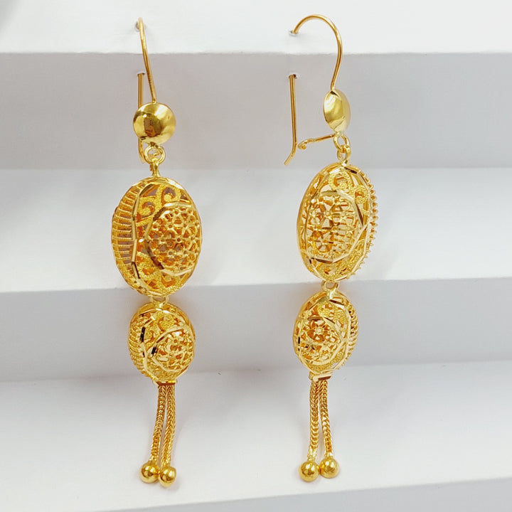Kuwaiti Earrings Made Of 21K Yellow Gold by Saeed Jewelry-28185