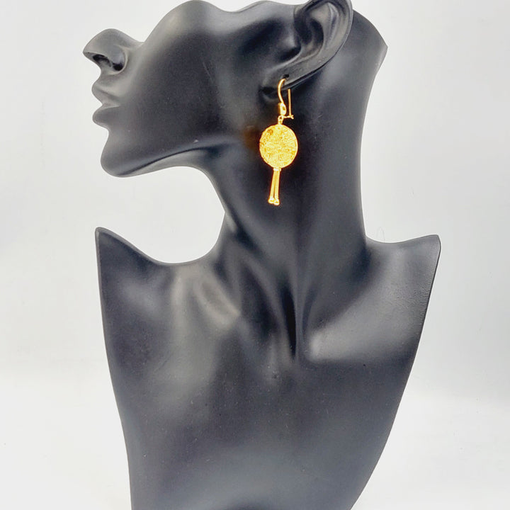 21K Gold Kuwaiti Earrings by Saeed Jewelry - Image 3