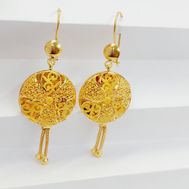 21K Gold Kuwaiti Earrings by Saeed Jewelry - Image 5