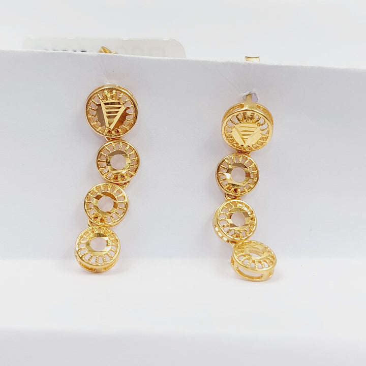 21K Gold Kuwaiti Earrings by Saeed Jewelry - Image 4