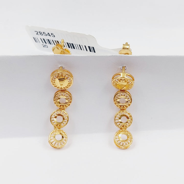 21K Gold Kuwaiti Earrings by Saeed Jewelry - Image 1