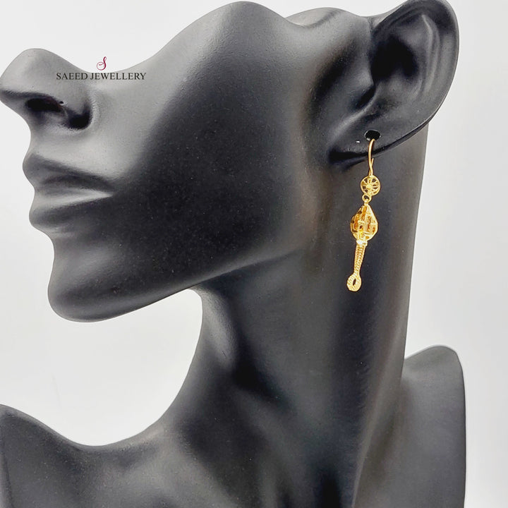 Kuwaiti Earrings  Made Of 21K Yellow Gold by Saeed Jewelry-30382