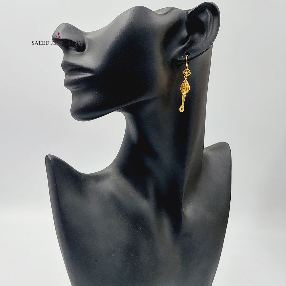 Kuwaiti Earrings  Made Of 21K Yellow Gold by Saeed Jewelry-30382