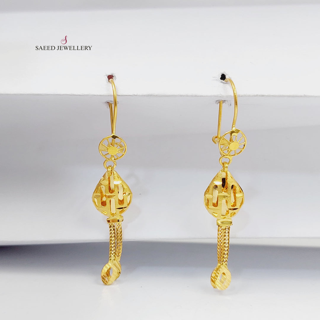Kuwaiti Earrings  Made Of 21K Yellow Gold by Saeed Jewelry-30382