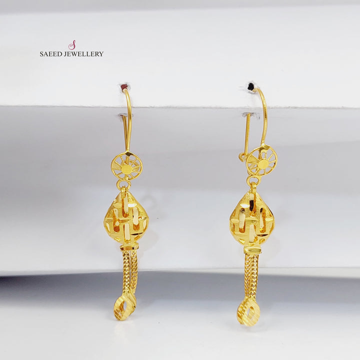 Kuwaiti Earrings  Made Of 21K Yellow Gold by Saeed Jewelry-30382