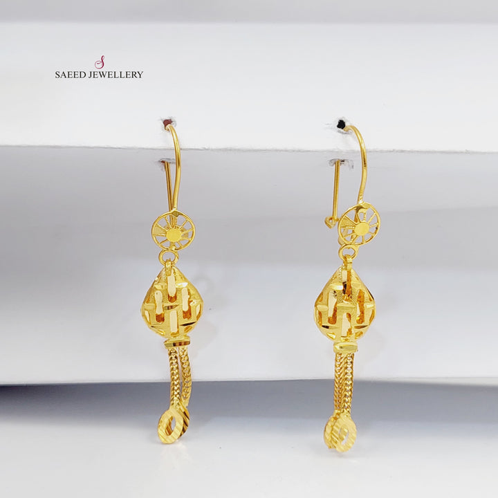 Kuwaiti Earrings  Made Of 21K Yellow Gold by Saeed Jewelry-30382
