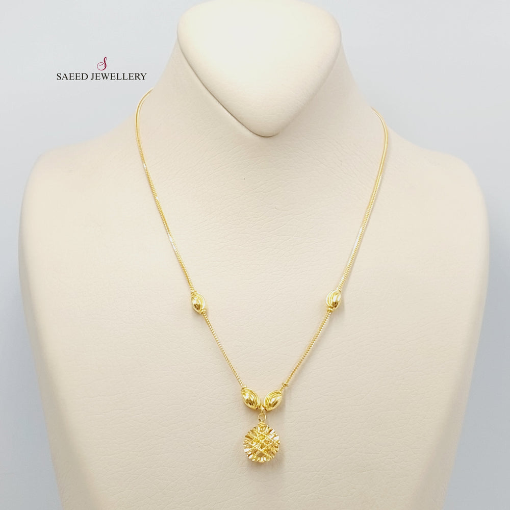 Kuwaiti Necklace Made Of 21K Yellow Gold by Saeed Jewelry-27830