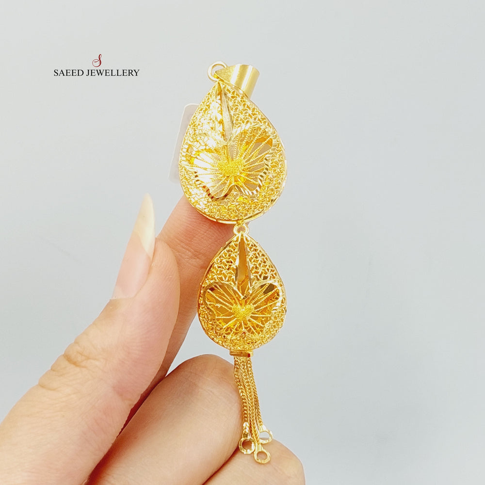 21K Gold Kuwaiti Pendant by Saeed Jewelry - Image 2