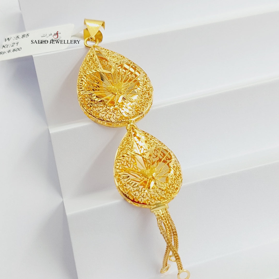 21K Gold Kuwaiti Pendant by Saeed Jewelry - Image 3