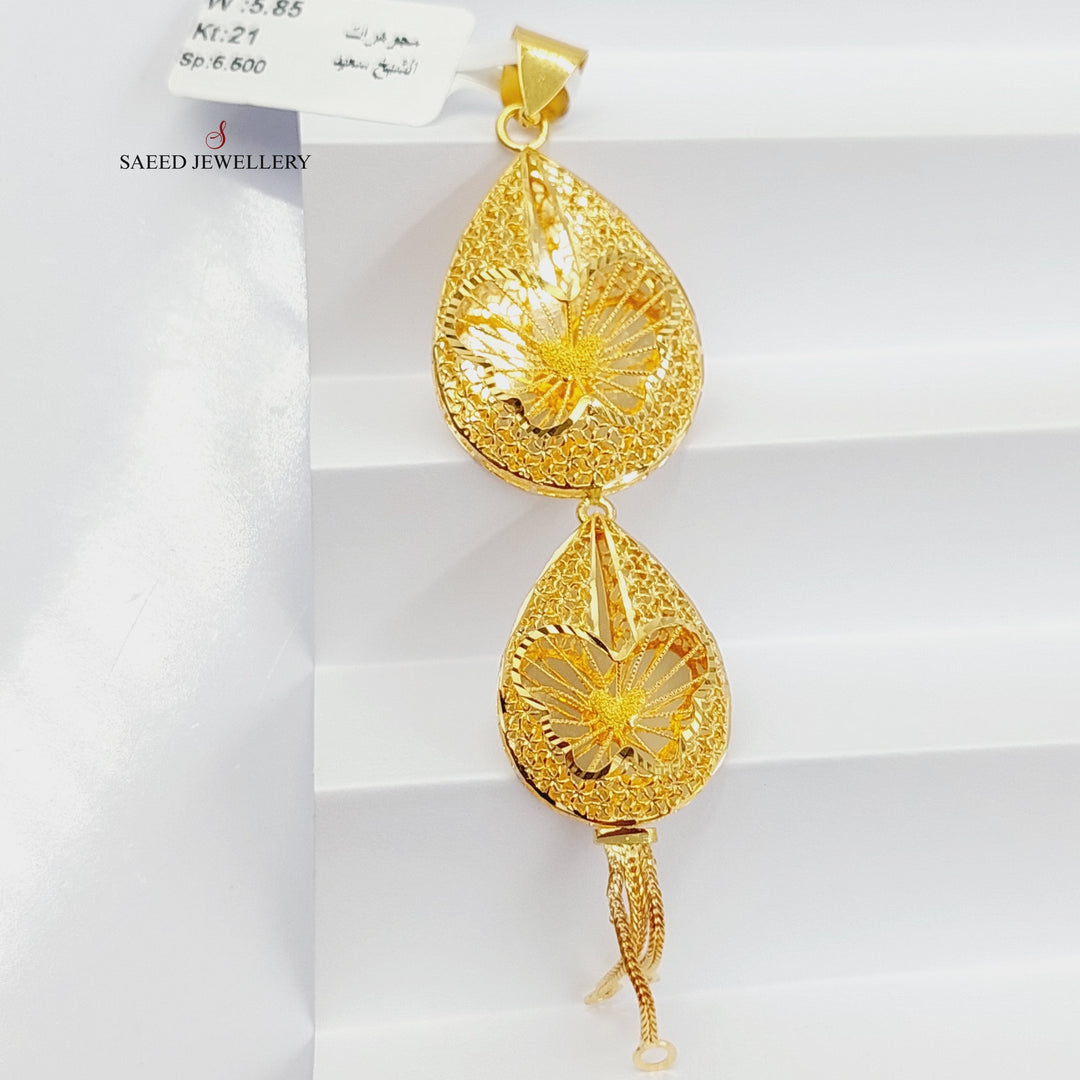 21K Gold Kuwaiti Pendant by Saeed Jewelry - Image 4