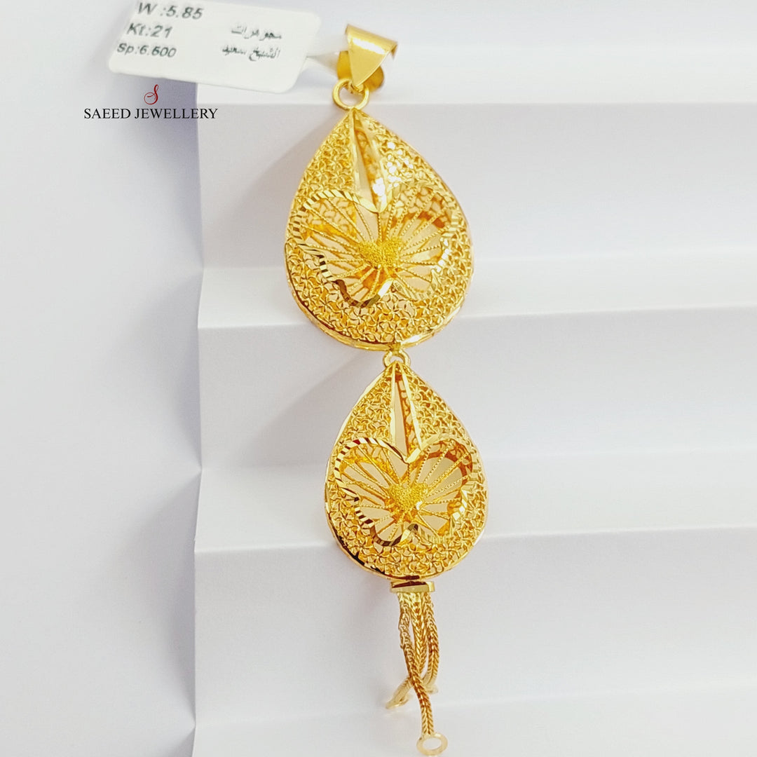 21K Gold Kuwaiti Pendant by Saeed Jewelry - Image 1