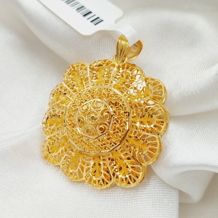 21K Gold Kuwaiti Pendant by Saeed Jewelry - Image 3