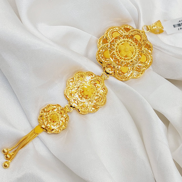 21K Gold Kuwaiti Pendant by Saeed Jewelry - Image 3