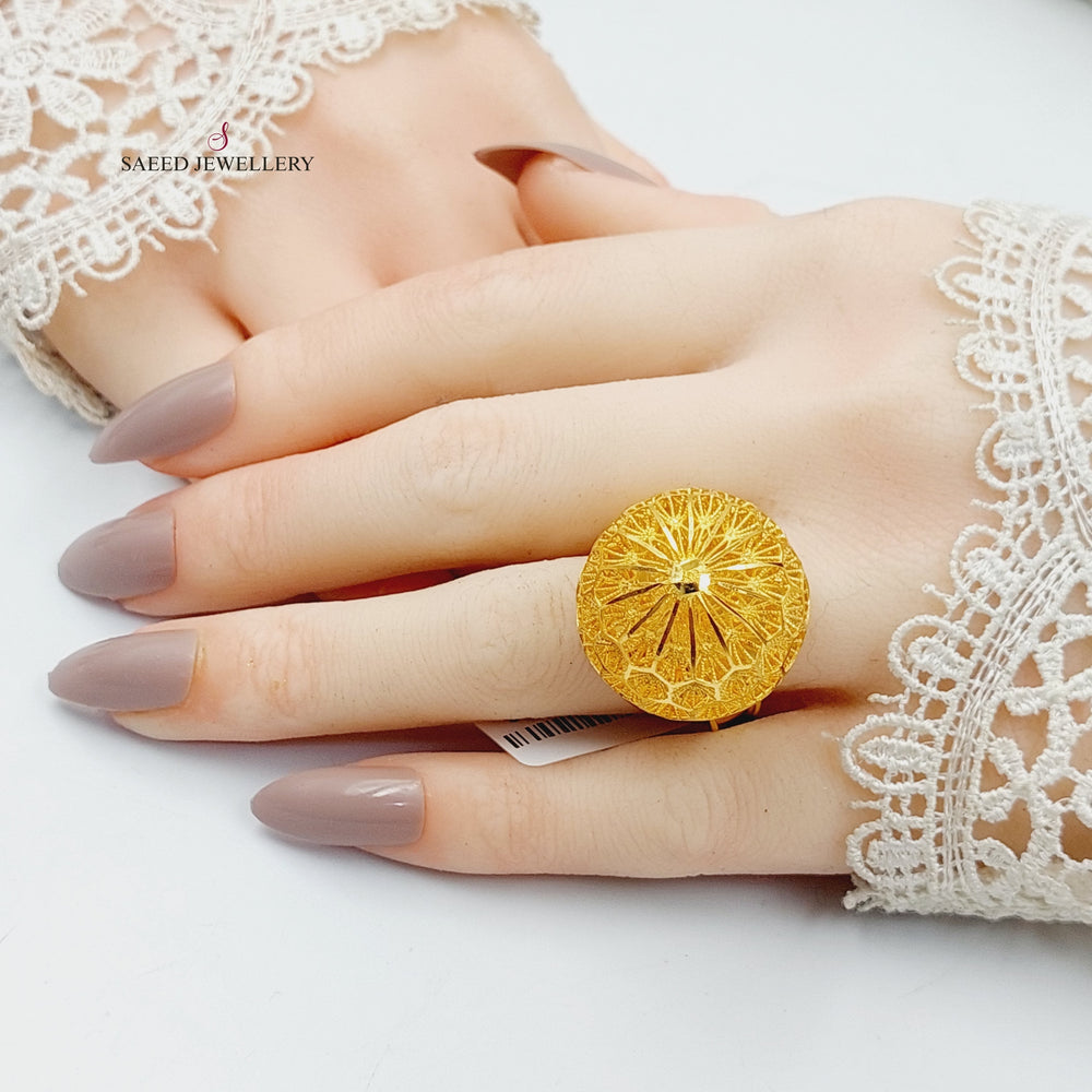 Kuwaiti Ring  Made Of 21K Yellow Gold by Saeed Jewelry-30350