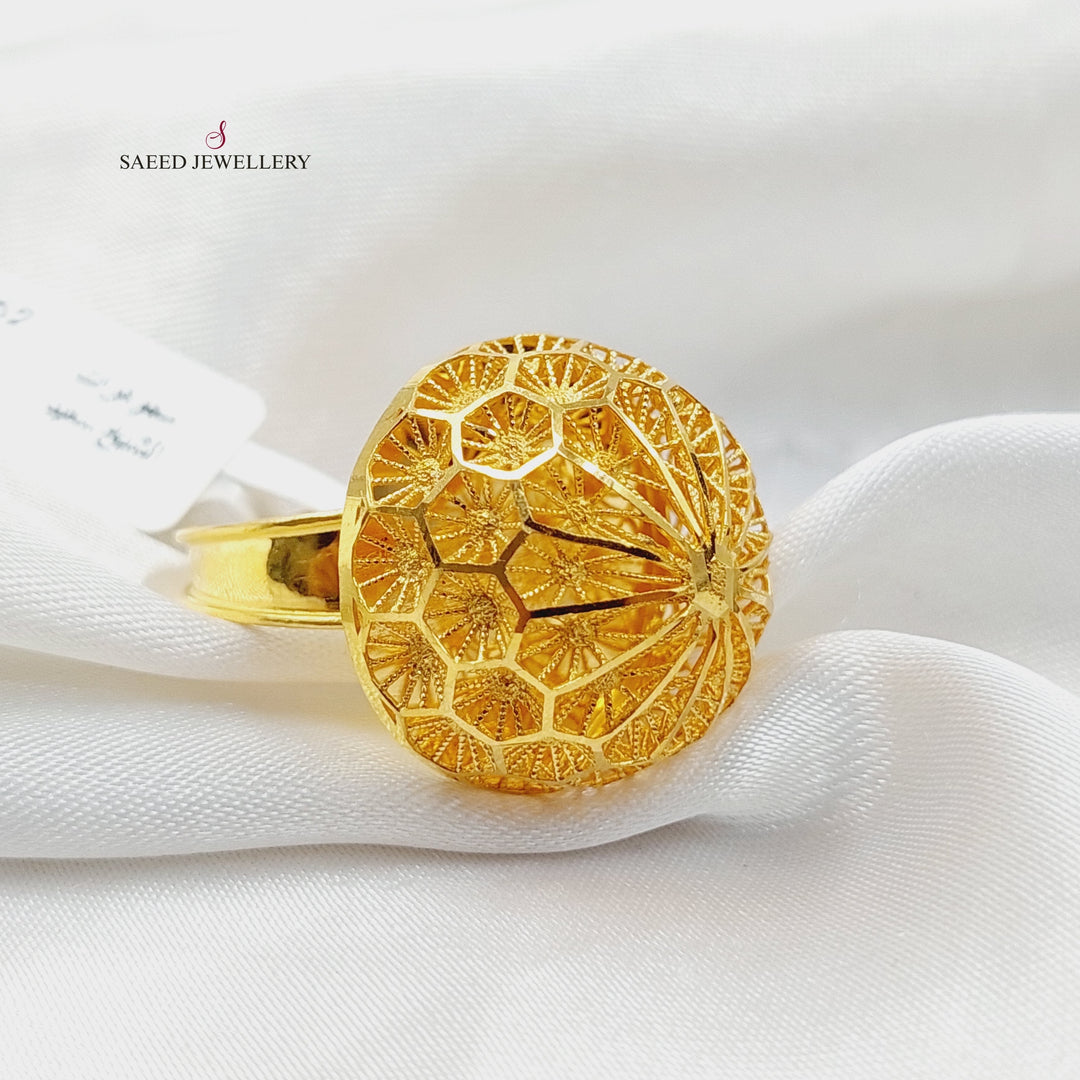 Kuwaiti Ring  Made Of 21K Yellow Gold by Saeed Jewelry-30350
