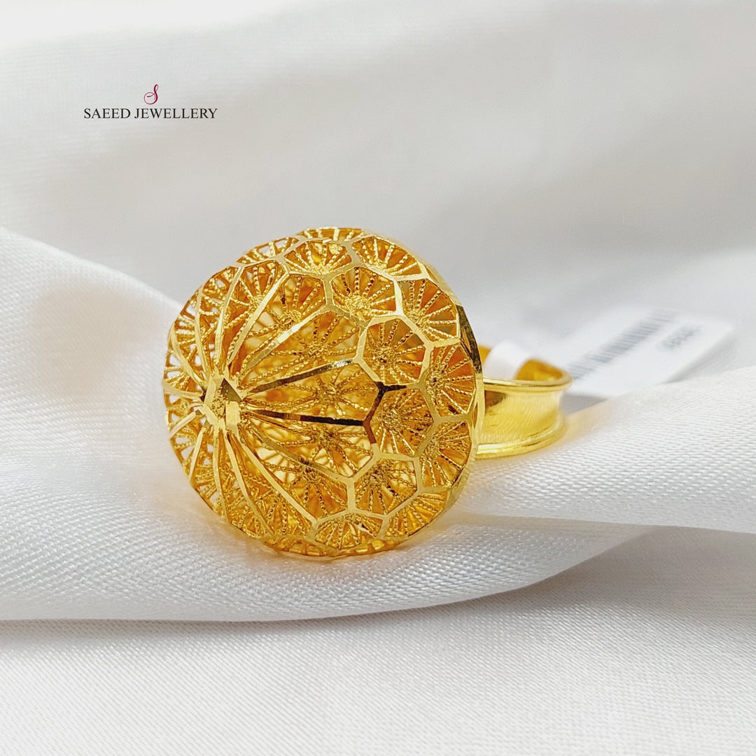 Kuwaiti Ring  Made Of 21K Yellow Gold by Saeed Jewelry-30350