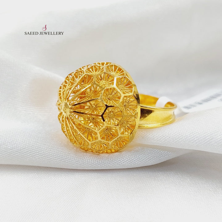 Kuwaiti Ring  Made Of 21K Yellow Gold by Saeed Jewelry-30350