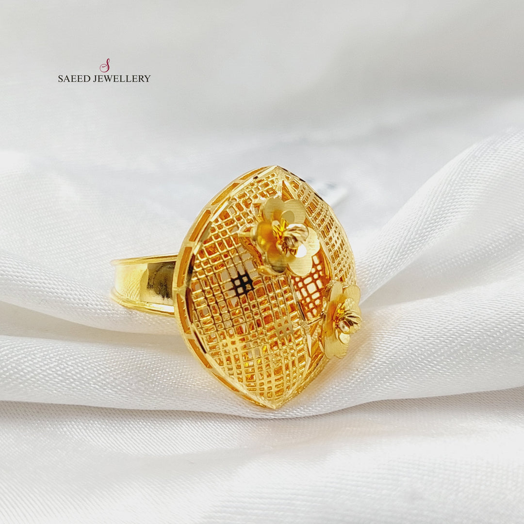 21K Gold Kuwaiti Ring by Saeed Jewelry - Image 4