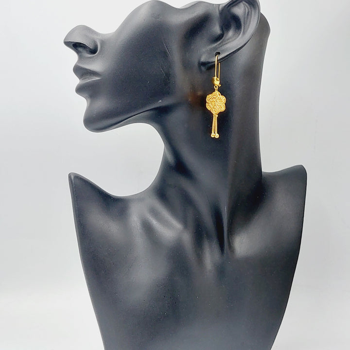 21K Gold Kuwaiti Clover Earrings by Saeed Jewelry - Image 3