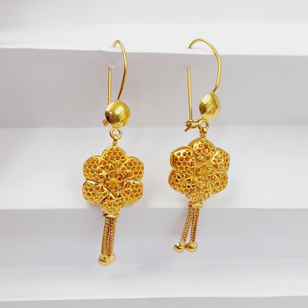 21K Gold Kuwaiti Clover Earrings by Saeed Jewelry - Image 4