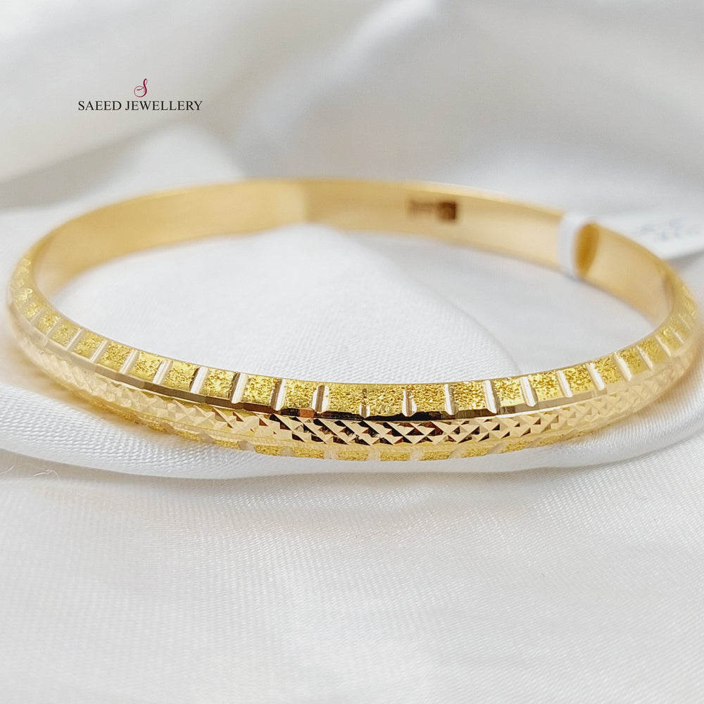 21K Gold Laser Engraved Bangle by Saeed Jewelry - Image 2