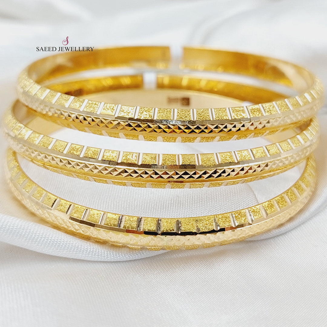 21K Gold Laser Engraved Bangle by Saeed Jewelry - Image 4