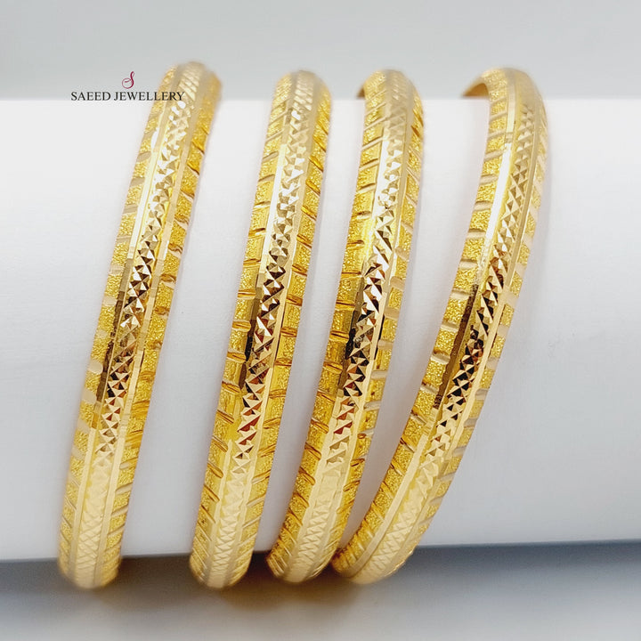 21K Gold Laser Engraved Bangle by Saeed Jewelry - Image 5
