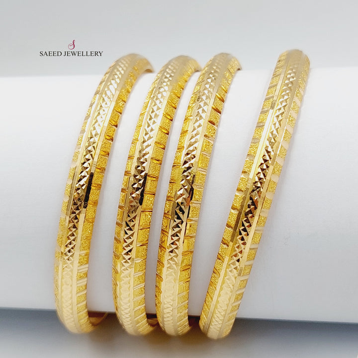 21K Gold Laser Engraved Bangle by Saeed Jewelry - Image 6