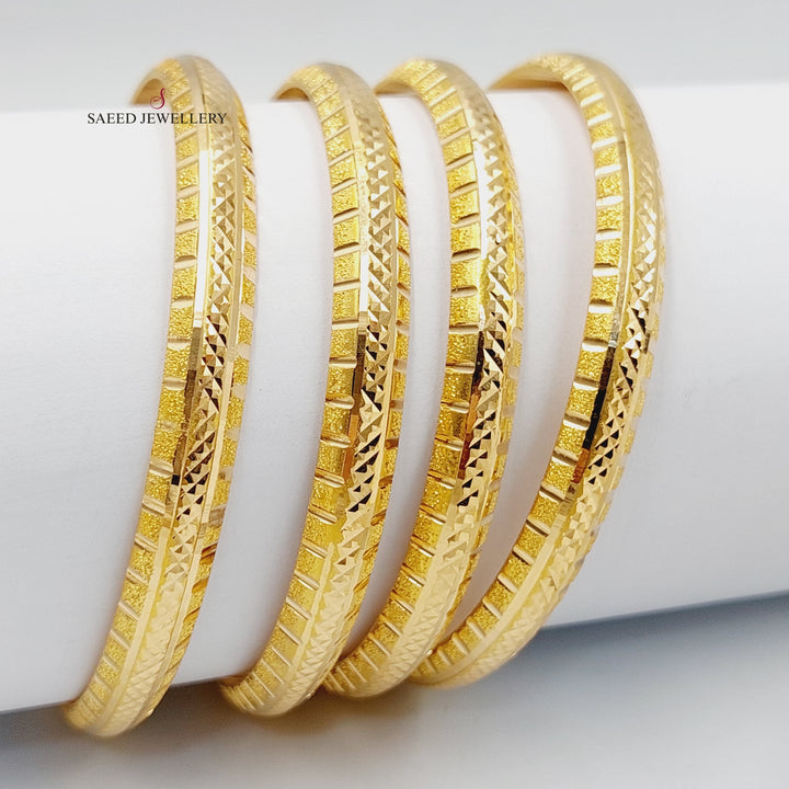21K Gold Laser Engraved Bangle by Saeed Jewelry - Image 1