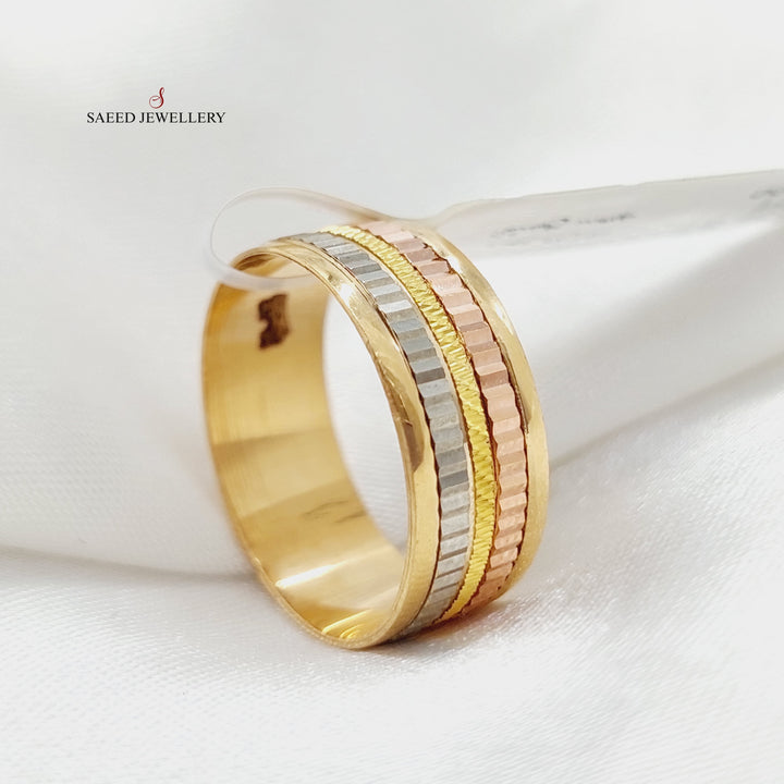 21K Gold Laser Wedding Ring by Saeed Jewelry - Image 3
