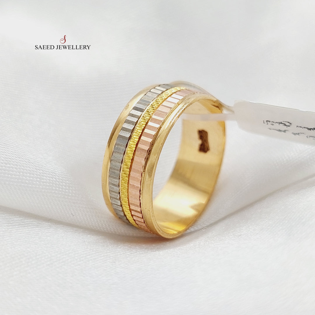 21K Gold Laser Wedding Ring by Saeed Jewelry - Image 4