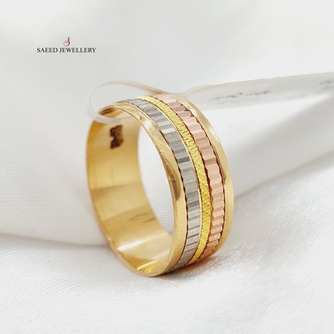 21K Gold Laser Wedding Ring by Saeed Jewelry - Image 10