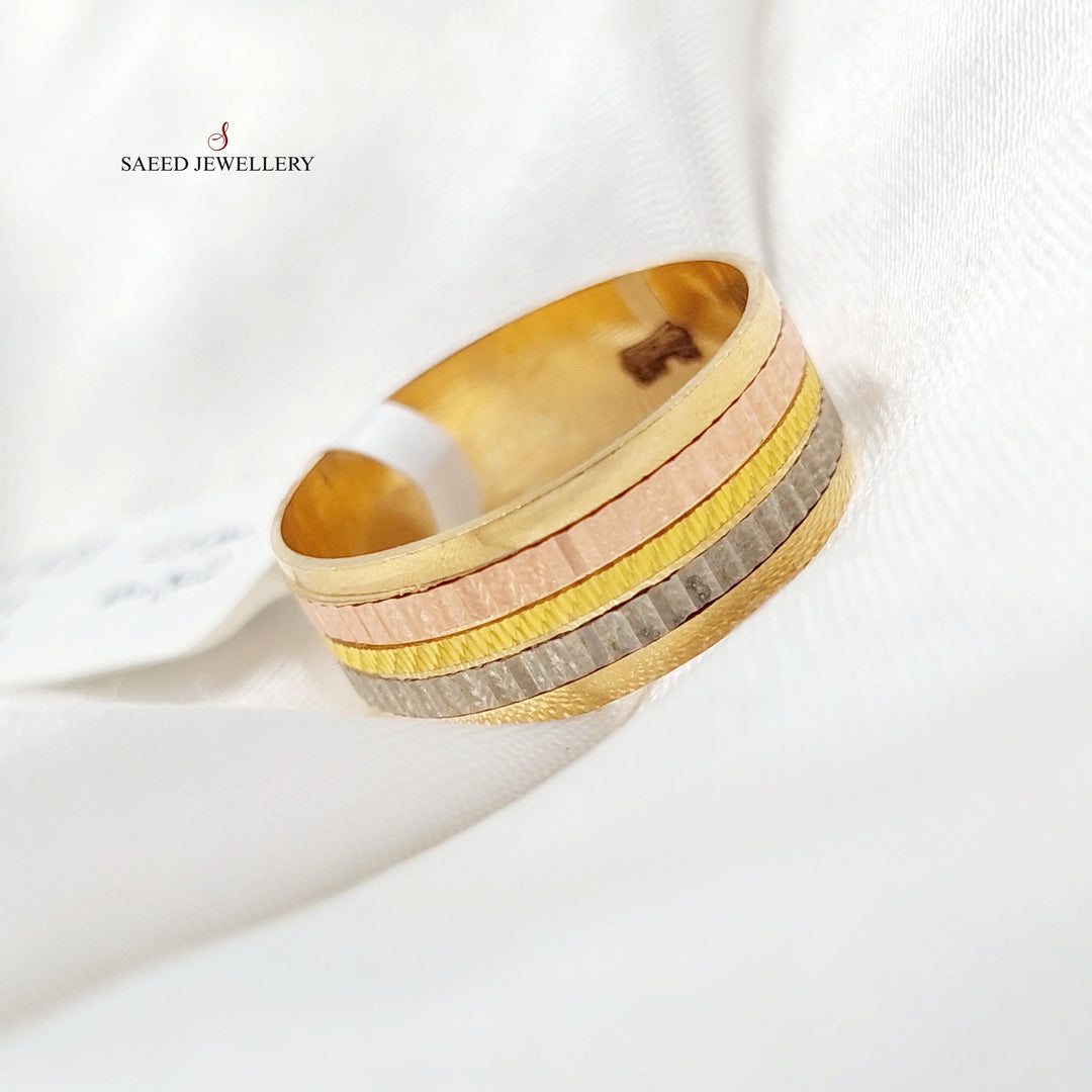 21K Gold Laser Wedding Ring by Saeed Jewelry - Image 1