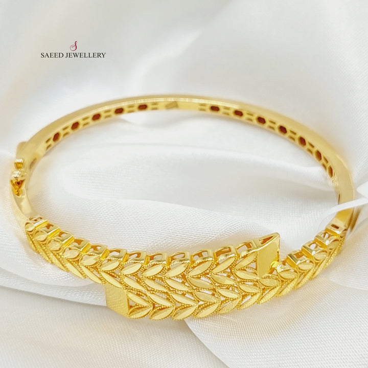 21K Gold Leaf Bangle Bracelet by Saeed Jewelry - Image 5