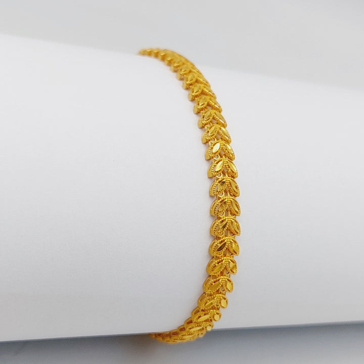 21K Gold Leaf Bracelet by Saeed Jewelry - Image 3