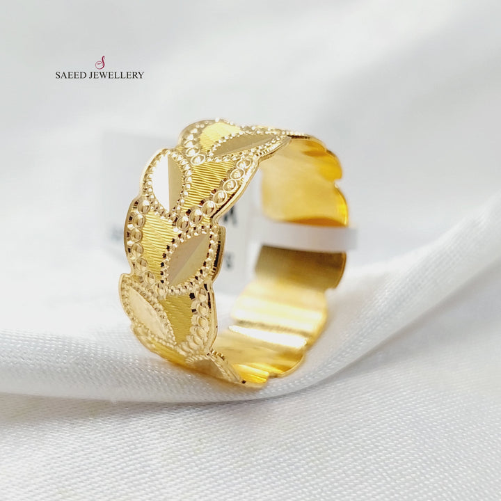 21K Gold Leaf CNC Wedding Ring by Saeed Jewelry - Image 3