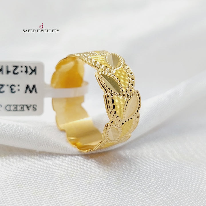 21K Gold Leaf CNC Wedding Ring by Saeed Jewelry - Image 4