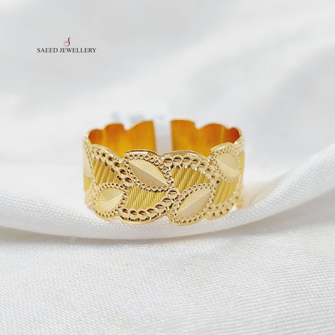 21K Gold Leaf CNC Wedding Ring by Saeed Jewelry - Image 1