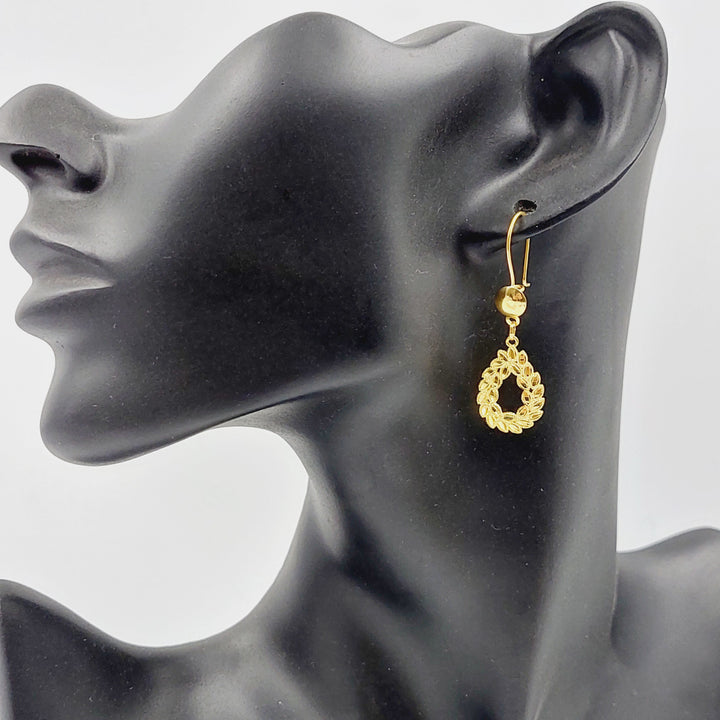 18K Gold Leaf Earrings by Saeed Jewelry - Image 2