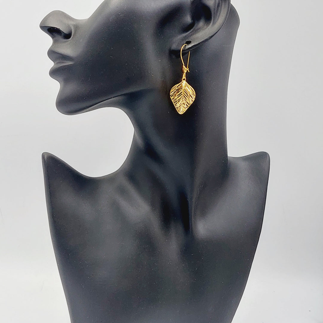 Leaf Earrings Made Of 21K Yellow Gold by Saeed Jewelry-27795