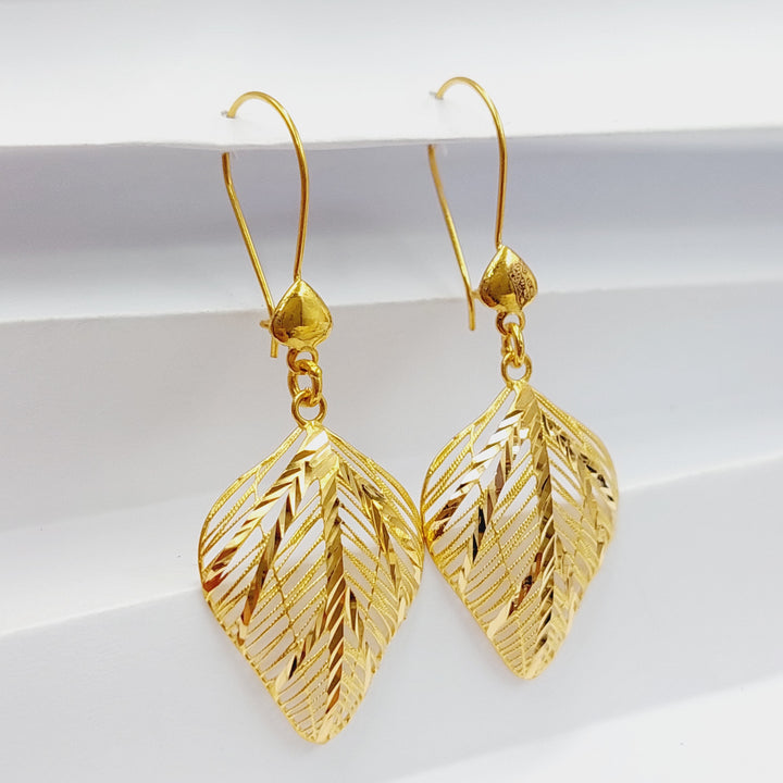 Leaf Earrings Made Of 21K Yellow Gold by Saeed Jewelry-27795