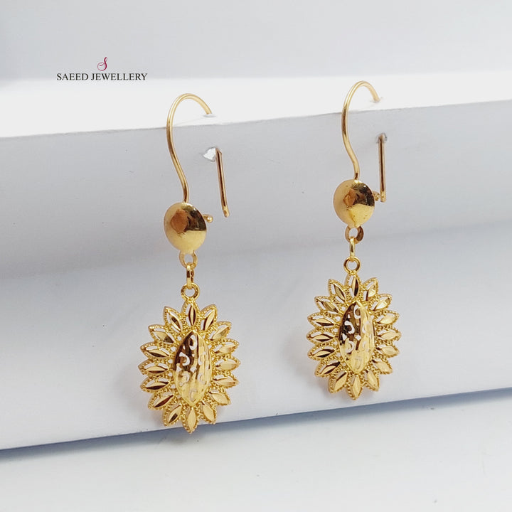 Leaf Earrings  Made Of 21K Yellow Gold by Saeed Jewelry-30348