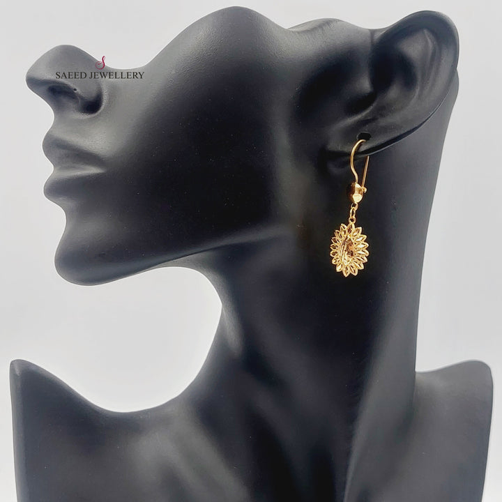 Leaf Earrings  Made Of 21K Yellow Gold by Saeed Jewelry-30348