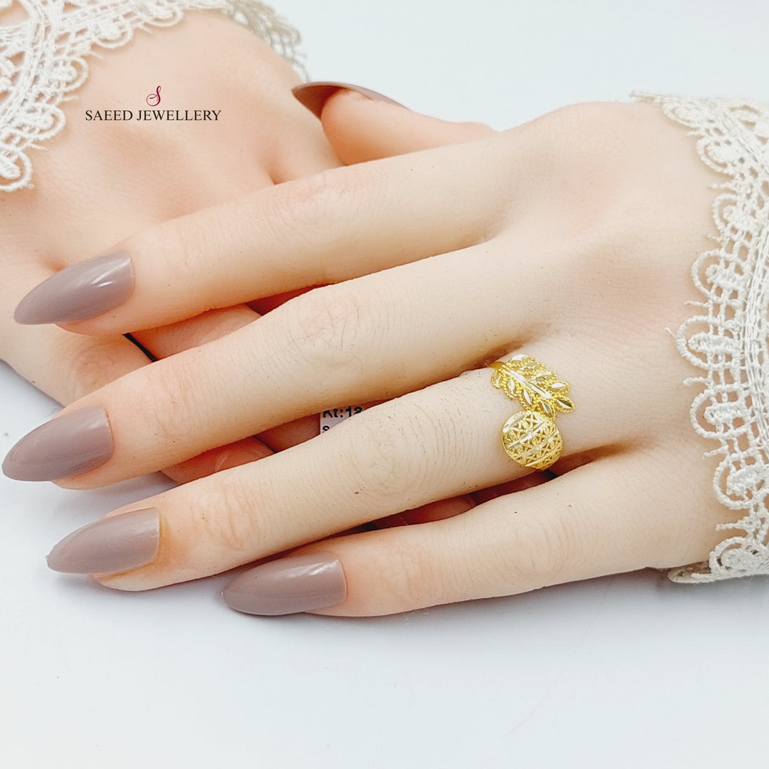 18K Gold Leaf Light Ring by Saeed Jewelry - Image 3