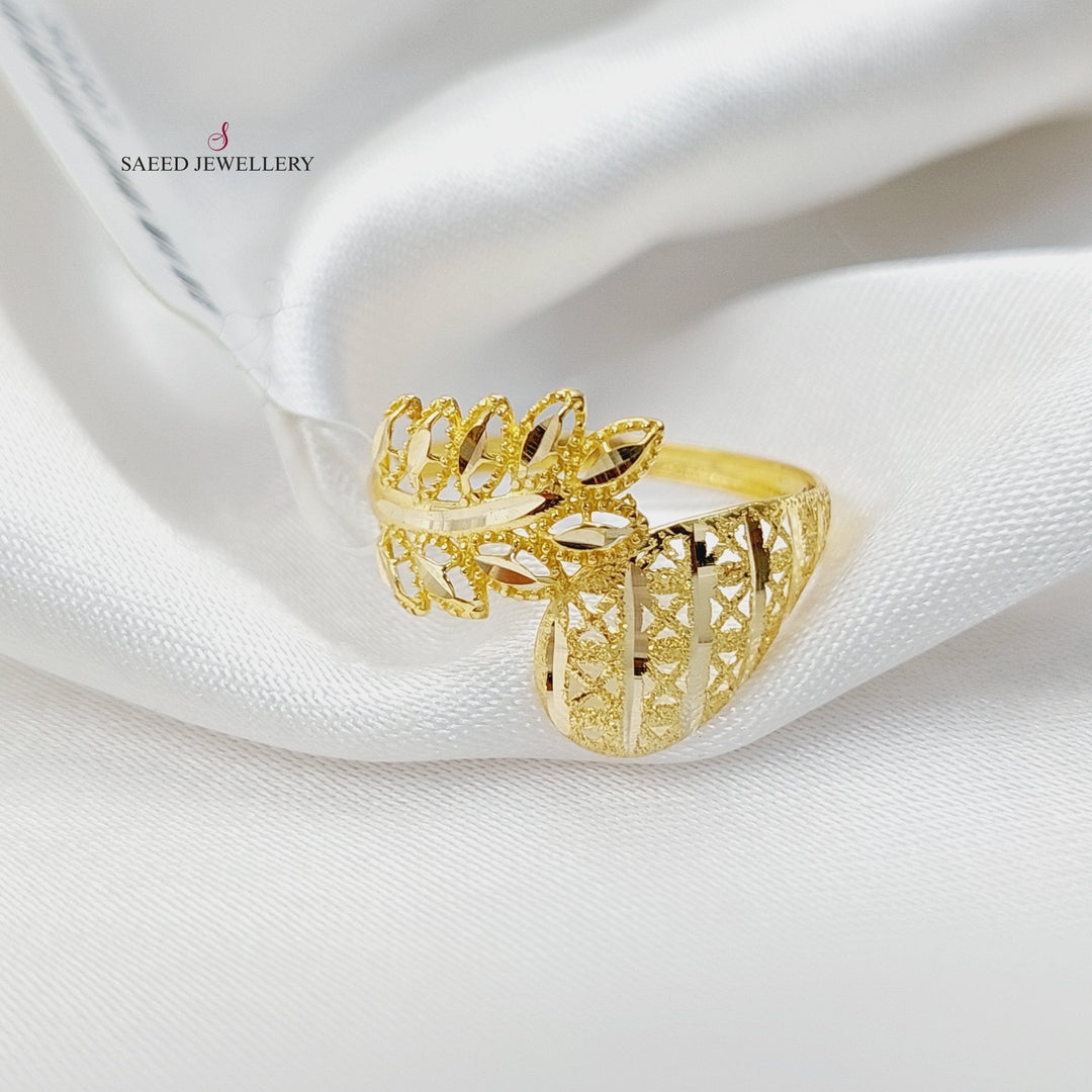 18K Gold Leaf Light Ring by Saeed Jewelry - Image 4