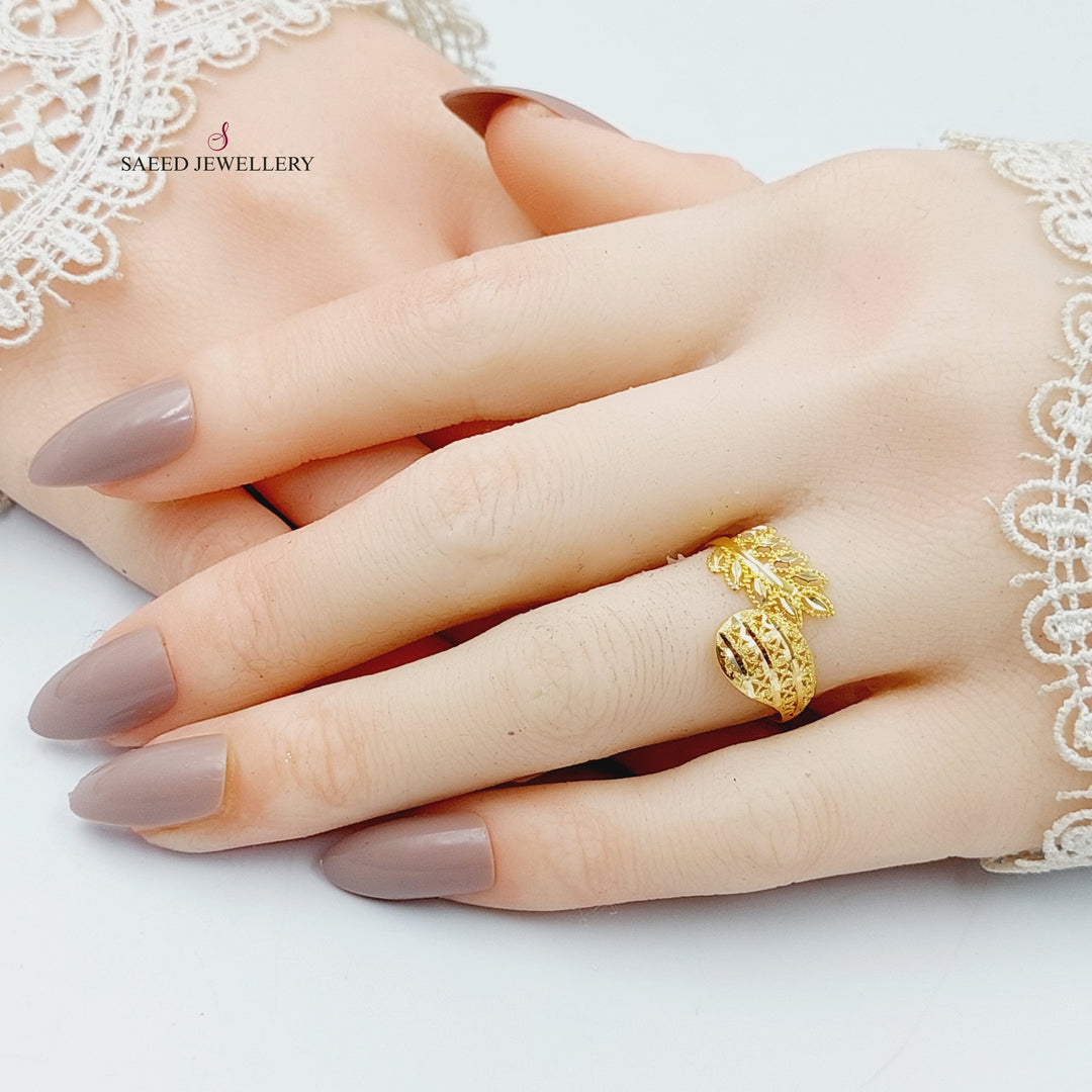 18K Gold Leaf Light Ring by Saeed Jewelry - Image 2