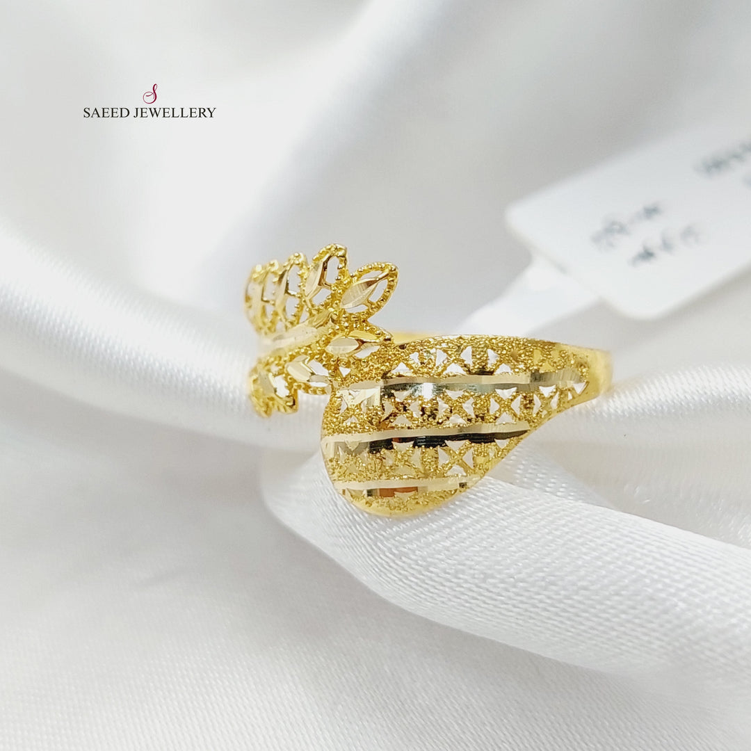 18K Gold Leaf Light Ring by Saeed Jewelry - Image 3